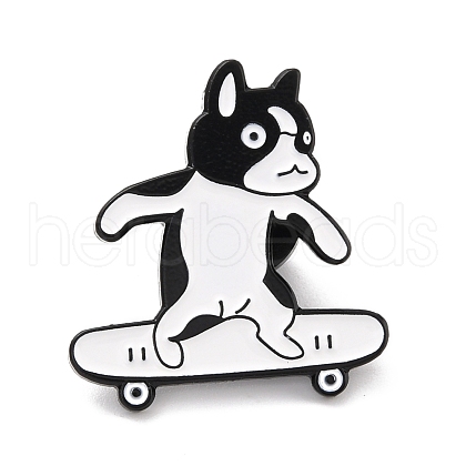 Dog Skateboarding Enamel Pin JEWB-I015-14EB-1