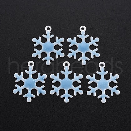 Spray Painted Alloy Enamel Pendants ENAM-N055-036B-NR-1