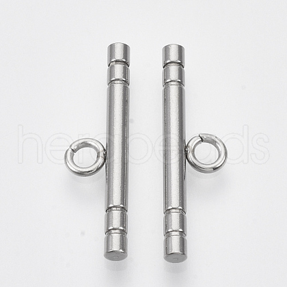 Non-Tarnish 201 Stainless Steel Toggle Clasps Parts STAS-R099-01-1