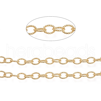 Brass Textured Cable Chains CHC-K010-02G-1