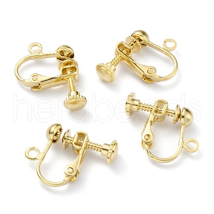 Brass Clip-on Earring Findings X-KK-Z007-21G-1