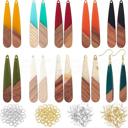 Olycraft DIY Teardrop Dangle Earring Making Kits DIY-OC0006-32-1
