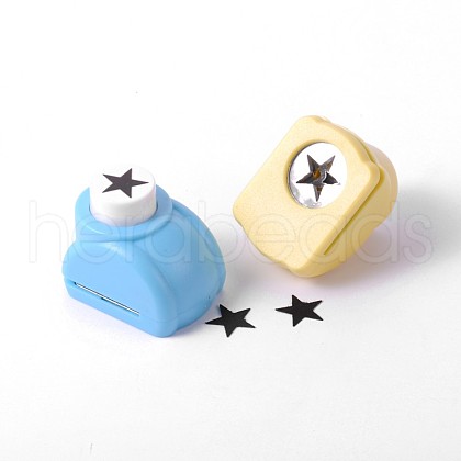 Random Single Color or Random Mixed Color Mini Plastic Craft Punch Sets for Scrapbooking & Paper Crafts AJEW-F003-27C-1