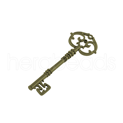 Skeleton Key Tibetan Style Alloy Big Pendants TIBEP-S293-033AB-FF-1