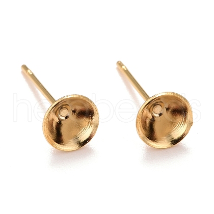 304 Stainless Steel Post Stud Earring Settings STAS-L238-082E-G-1