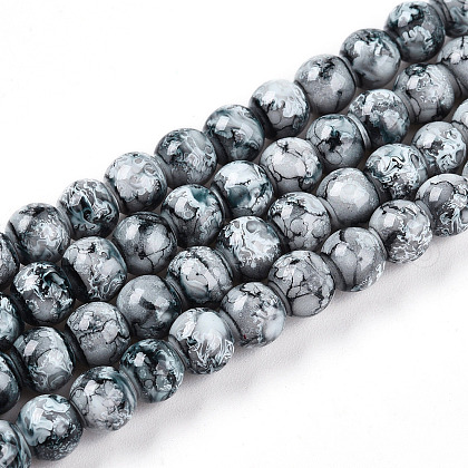 Baking Painted Glass Beads Strands DGLA-N003-6mm-A06-1