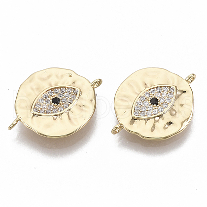 Real 18K Gold Plated Brass Micro Pave Clear Cubic Zirconia Links KK-R126-036-NF-1