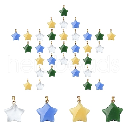 20Pcs 4 Colors Glass Pendants GLAA-YW0003-49-1