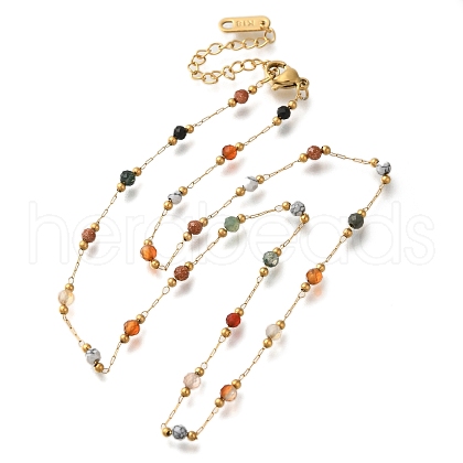 Ion Plating(IP) 304 Stainless Stell Necklaces NJEW-H037-03G-1