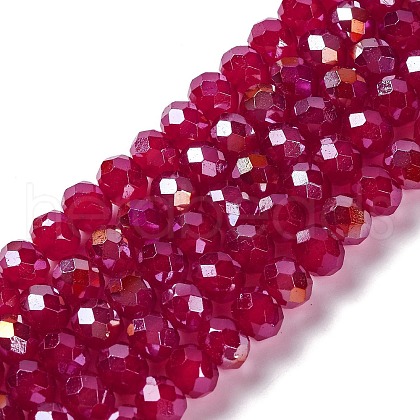 Baking Electroplate Glass Beads Strands X1-DGLA-A039-J6MM-B02-1