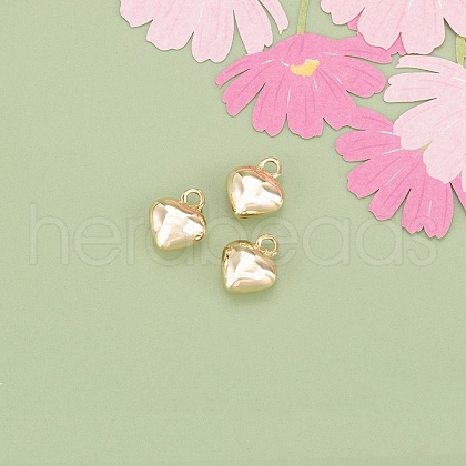 Three-Dimensional Heart Brass Pendants KK-V006-03G-03-1