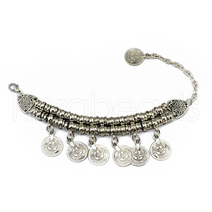 Vintage Style Alloy Coin Tassel Anklets for Women FS-WGA8430-04-1