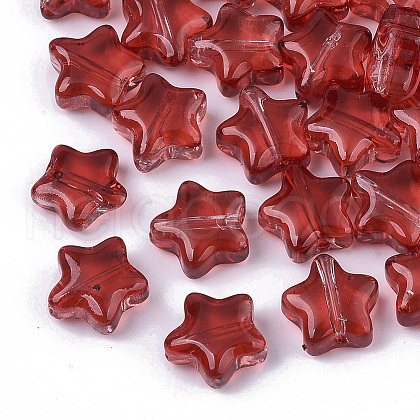 Transparent Spray Painted Glass Beads X1-GLAA-N035-01-E01-1