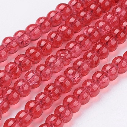 Spray Painted Crackle Glass Beads Strands CCG-Q001-4mm-13-1