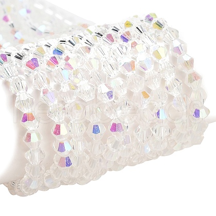 Faceted Bicone Electroplate Glass Beads Strands EGLA-P016-4mm-AB02-1