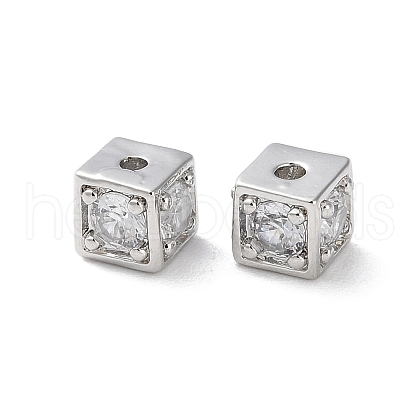Brass Micro Pave Clear Cubic Zirconia Beads KK-Z049-03P-1