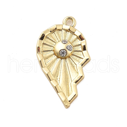 Brass Micro Pave Cubic Zirconia Pendants KK-L228-25A-G-1