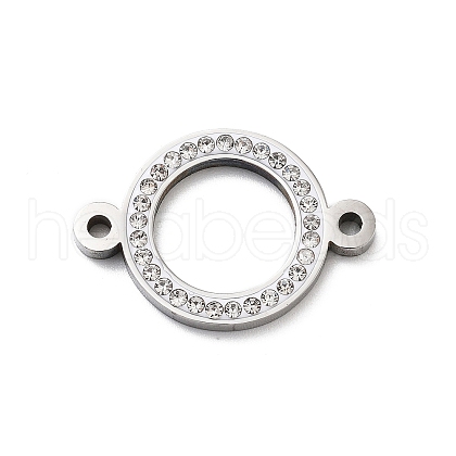 304 Stainless Steel Crystal Rhinestone Connector Charms STAS-Z091-06P-1