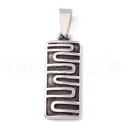 304 Stainless Steel Pendants STAS-M299-17AS-1