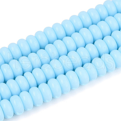 Opaque Spray Painted Glass Beads GLAA-ZX008-6mm-18J-1