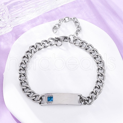 201 Stainless Steel Cuban Link Chain Bracelets BJEW-B078-162P-1