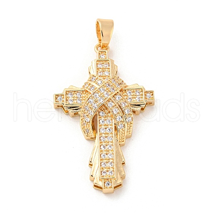 Brass Micro Pave Cubic Zirconia Pendants KK-P250-05G-1