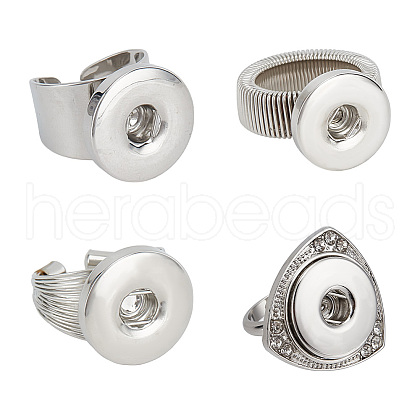 DELORIGIN 4Pcs 4 Styles Alloy Snap Rings for Women Men RJEW-DR0001-03B-1