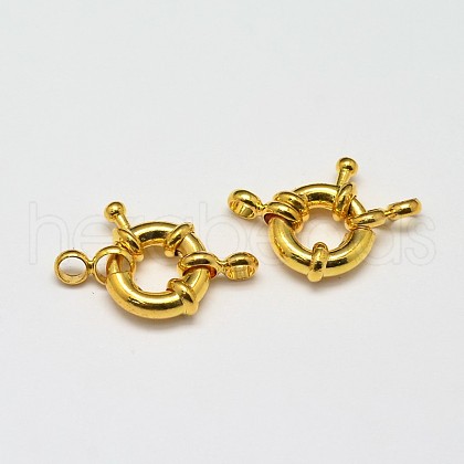 PVD Vacuum Plating Brass Spring Ring Clasps KK-I598-12G-RS-1