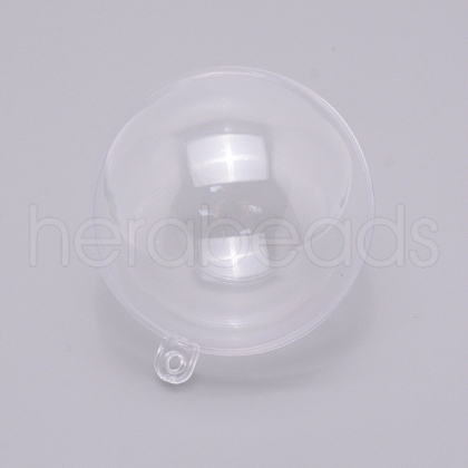Openable Transparent Plastic Ball Pendant Decoration DIY-WH0181-56B-1