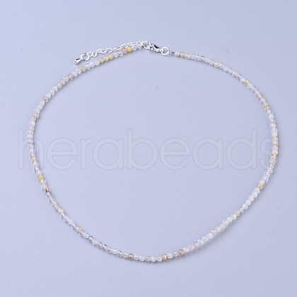 Natural Rutilated Quartz Beaded Necklaces NJEW-K114-A-A10-1