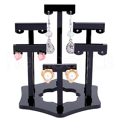 Opaque Acrylic T-Bar Riser Earring Display Stands EDIS-WH0021-03A-1