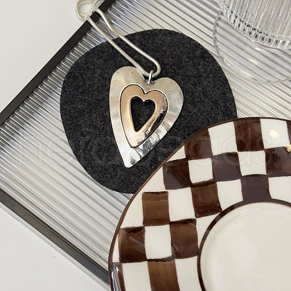 Double Hollow Heart Alloy Pendant Necklaces for Women FS-WG350AD-01-1