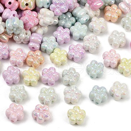 UV Plating Opaque Acrylic Beads MACR-L007-06A-1