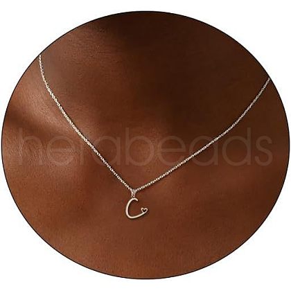 Fashionable Brass Letter Heart Pendant Necklaces for Women FS-WGD0E1D-29-1