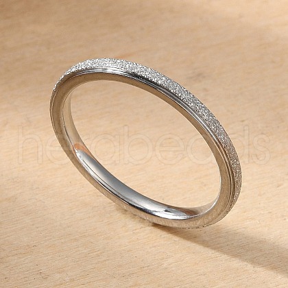 Non-Tarnish Textured 201 Stainless Steel Simple Thin Finger Ring for Women RJEW-I089-26P-1