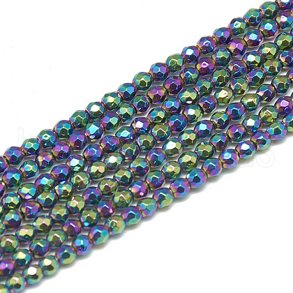 Electroplate Synthetic Hematite Beads Strands G-S300-27B-2mm-1