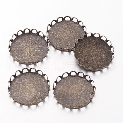 Brass Lace Edge Bezel Cups KK-E184-AB-NF-1