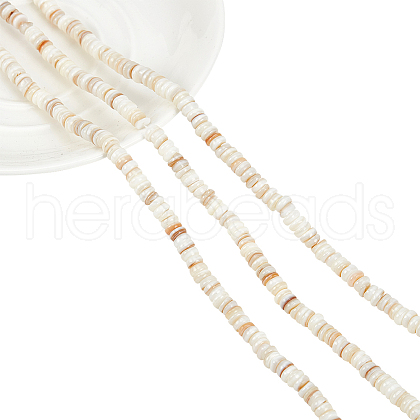  3 Strands Natural Shell Beads Strands SSHEL-NB0001-44A-1