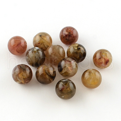 Round Imitation Gemstone Acrylic Beads OACR-R029-14mm-07-1