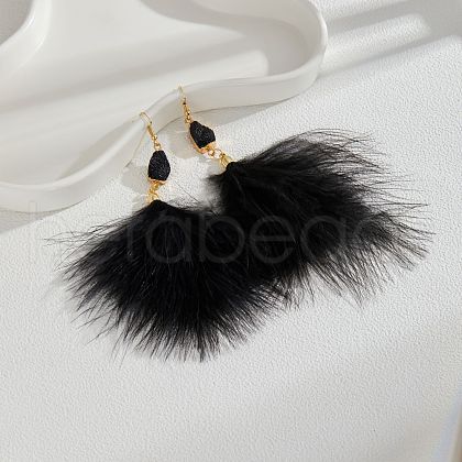 Feather Dangle Earrings PW-WGF7BCA-01-1