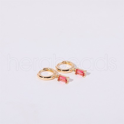 Brass Micro Pave Cubic Zirconia Hoop Earrings WGF8540-07-1
