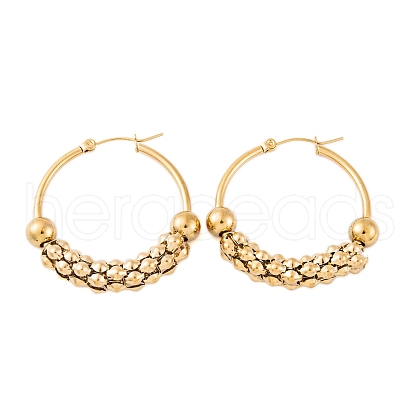 Ion Plating(IP) 304 Stainless Steel Hoop Earrings for Women EJEW-P279-17C-G-1