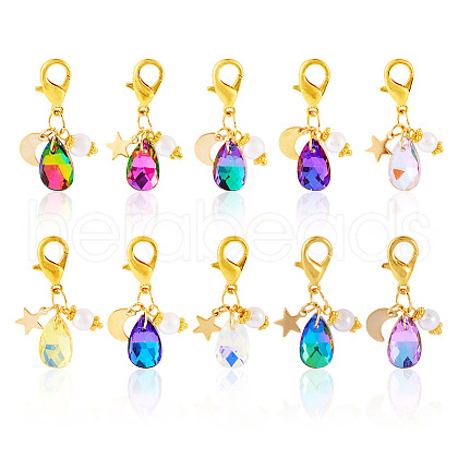 Teardrop Glass Pendant Decoration PALLOY-TAC0128-1