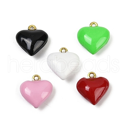 Brass Enamel Charms KK-M322-01A-G-1