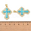 Rack Plating Brass Micro Pave Cubic Zirconia Pendants KK-P268-17F-G-3