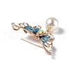 Butterfly with Plastic Imitation Pearl Enamel Pin JEWB-I020-01KCG-3