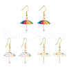 ANATTASOUL 3 Pairs 3 Colors 3D Umbrella Acrylic Dangle Earrings EJEW-AN0002-97-1