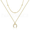 Fashionable Retro Alloy Double Layered Horn Pendant Necklaces for Sweater Decoration FS-WG087D1-06-2