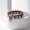 Wood & Synthetic Howlite Beaded Stretch Bracelet Sets BJEW-JB07738-2