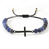 Natural Lapis Lazuli Round Bead Braided Bead Bracelets FL7803-7-1